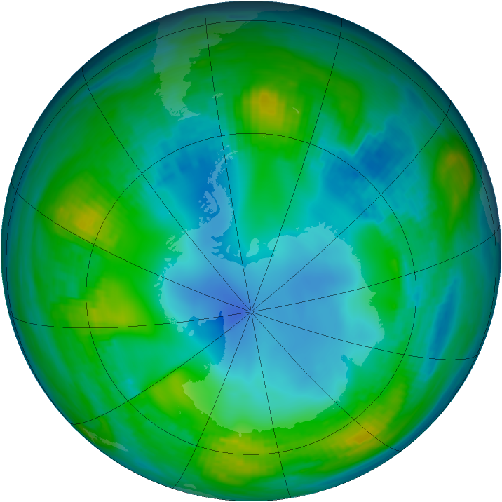 Antarctic ozone map for 19 May 1983